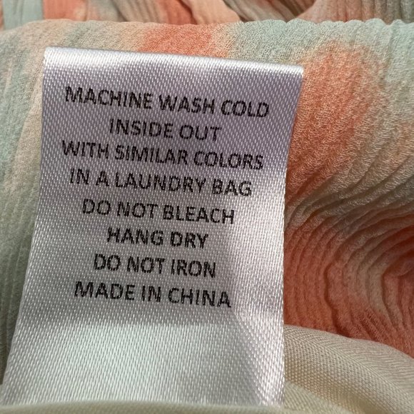 Fanco Tie Dye V-Neck Mini A-Line Dress Mint Orange Size Medium NWT - Picture 9 of 10